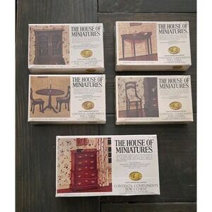 Lot of 5 House of Miniatures Furniture Kits – 1:12 Scale Dollhouse – New🏠